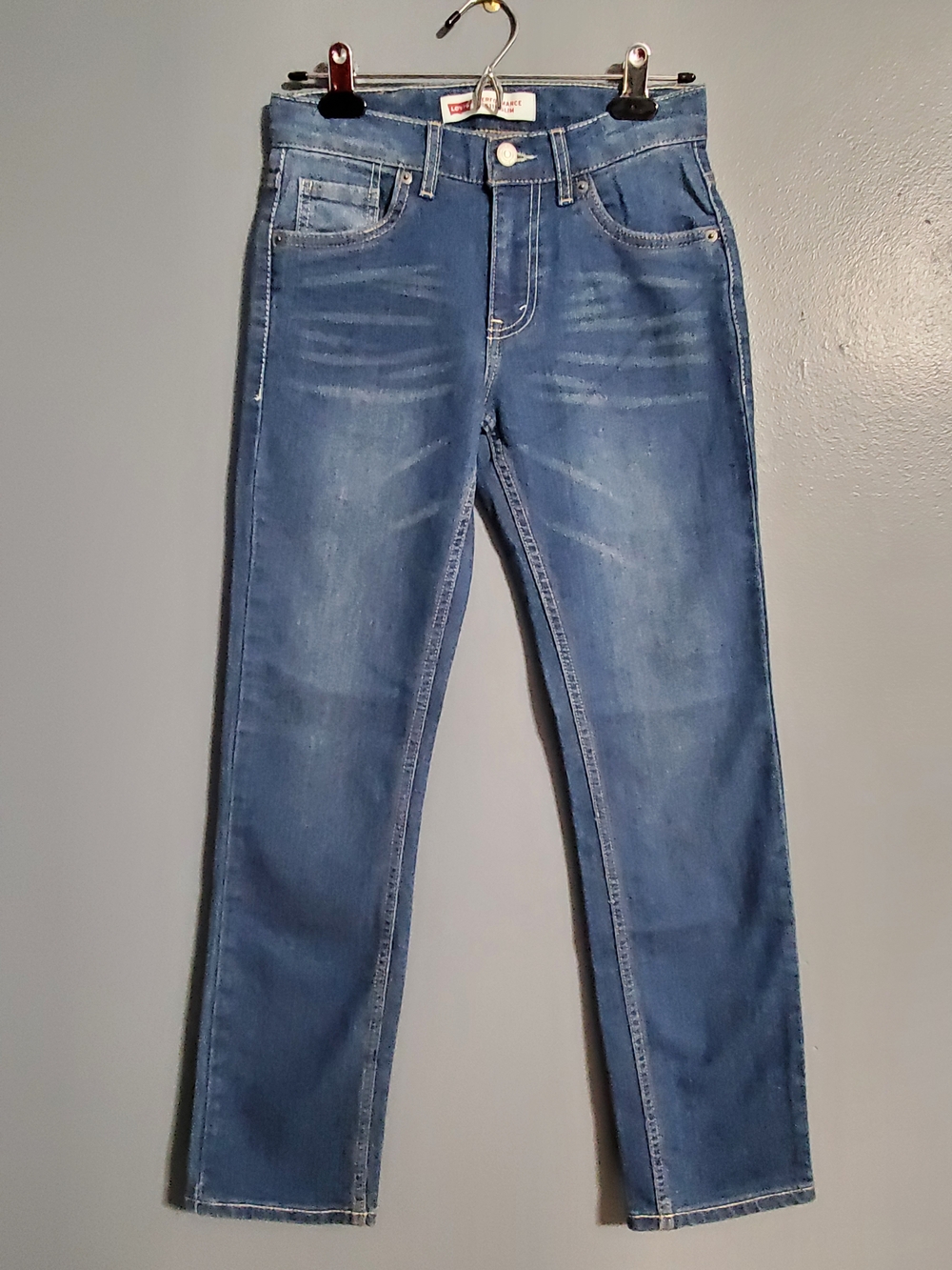 Levi's 511 Boys Blue Slim Straight Jeans Adjustable Waist Size 14